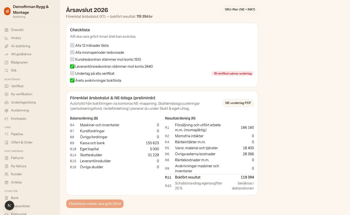 Årsavslut, bokslut och deklaration — per bolagstyp