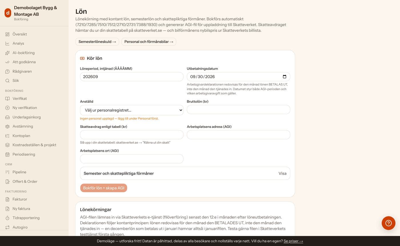 Lön, lönespecifikationer och AGI