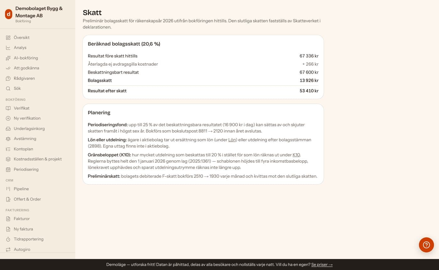 Skattesidan: eget uttag, bolagsskatt eller delägare