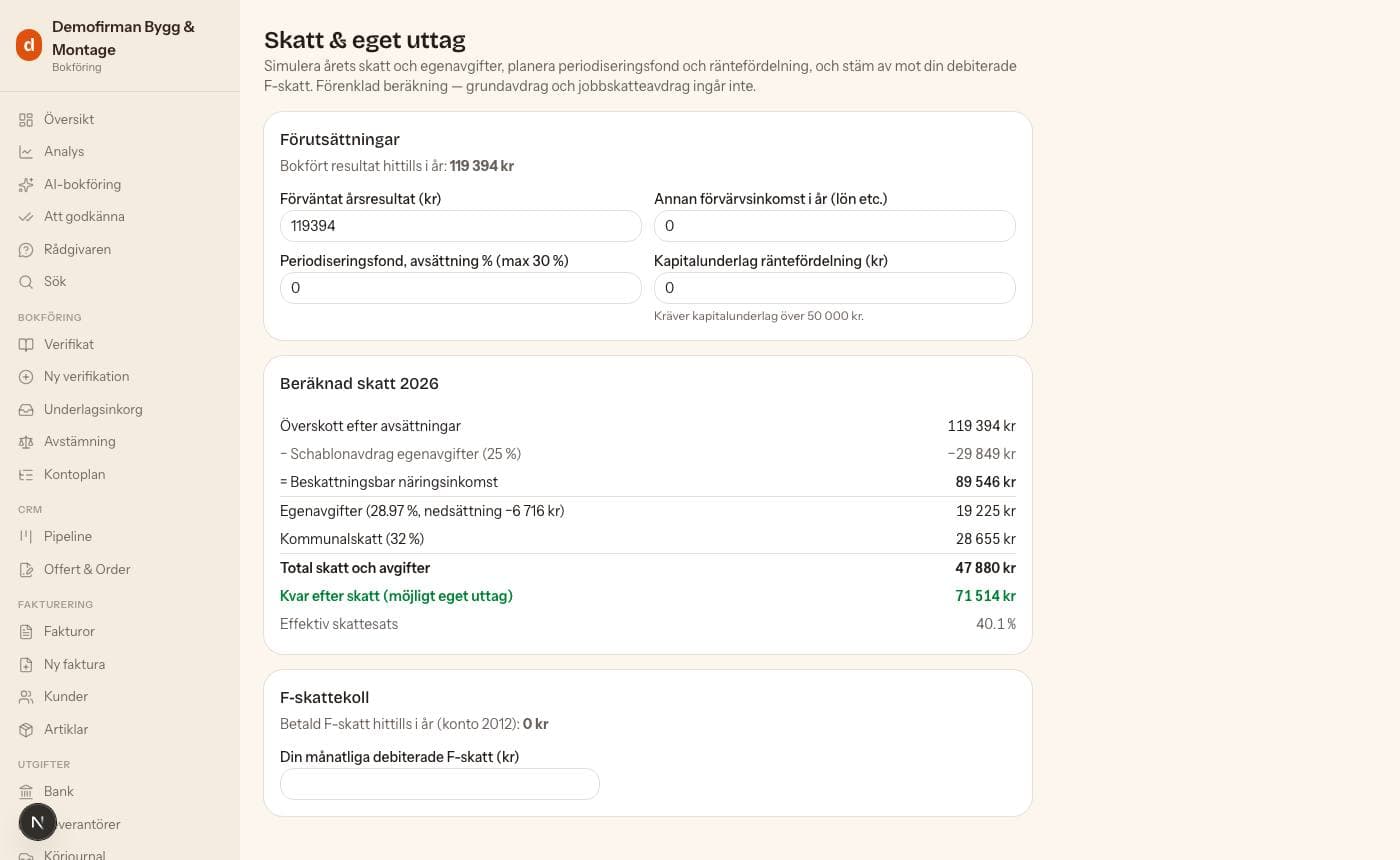 Skattesidan: eget uttag, bolagsskatt eller delägare