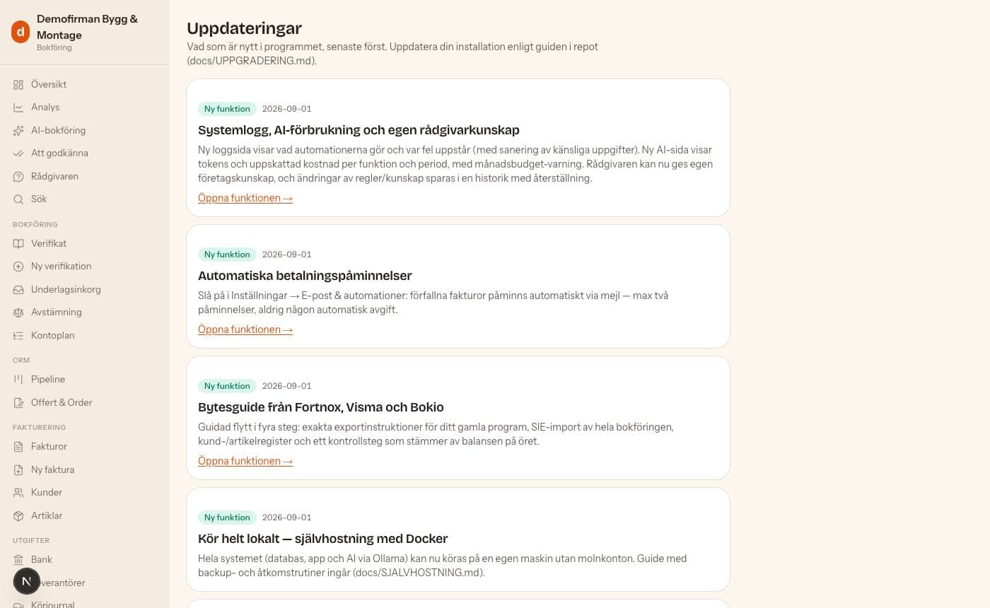 Uppdateringar av programmet